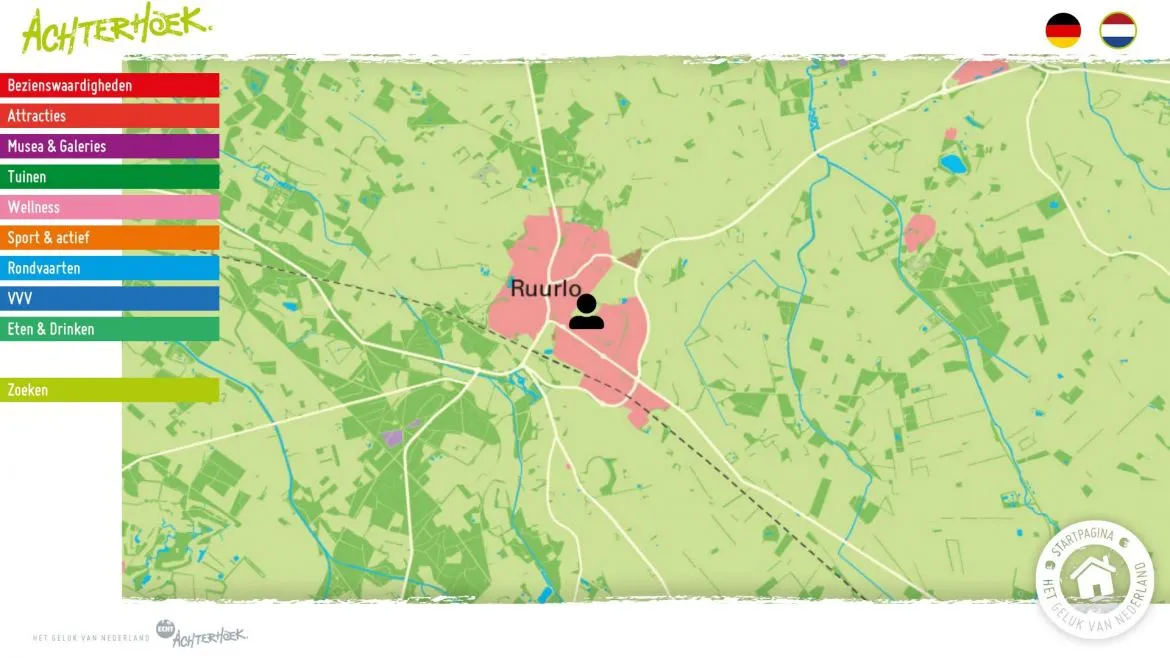 screenshots of the Omnitapps configuration for VVV achterhoek
